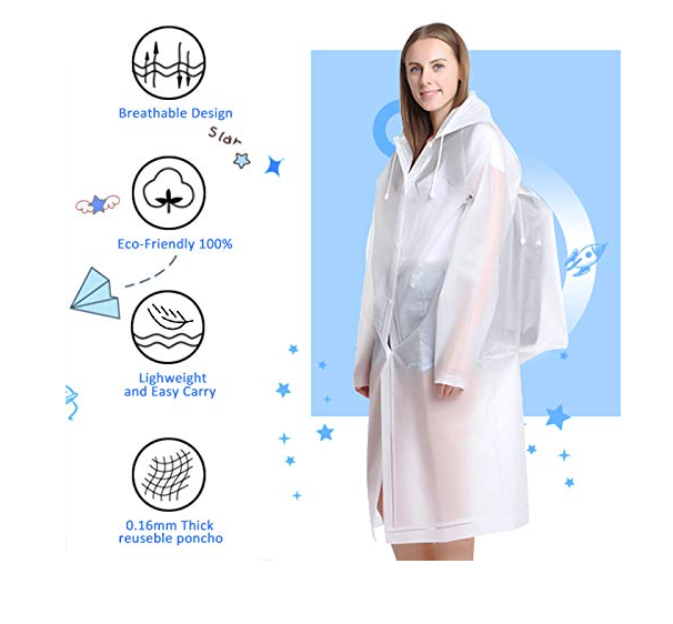 Adult backpack raincoat