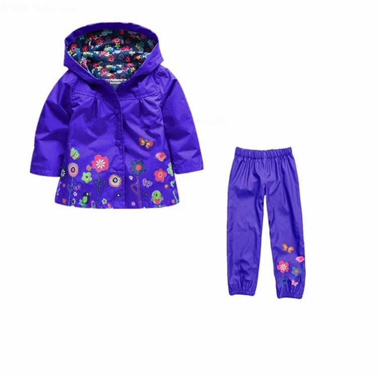 Kids rain jacket and pants for boys and girls