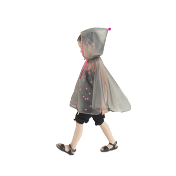 Clear kids rain poncho - Image 3