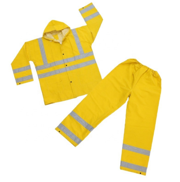 Adult PVC yellow work rain suit - Image 5