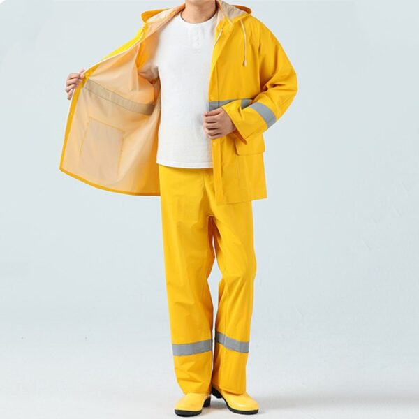 Adult PVC yellow work rain suit - Image 7