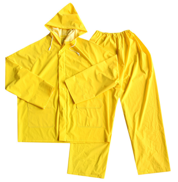 Adult PVC yellow work rain suit - Image 2