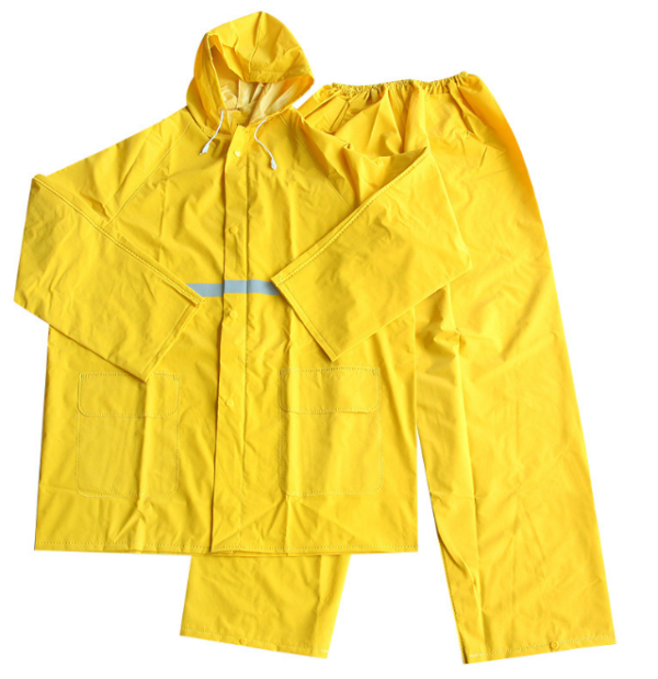 Adult PVC yellow work rain suit - Image 3