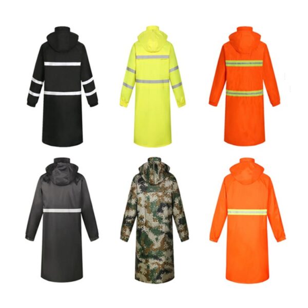 Adult long safety reflective raincoat - Image 4