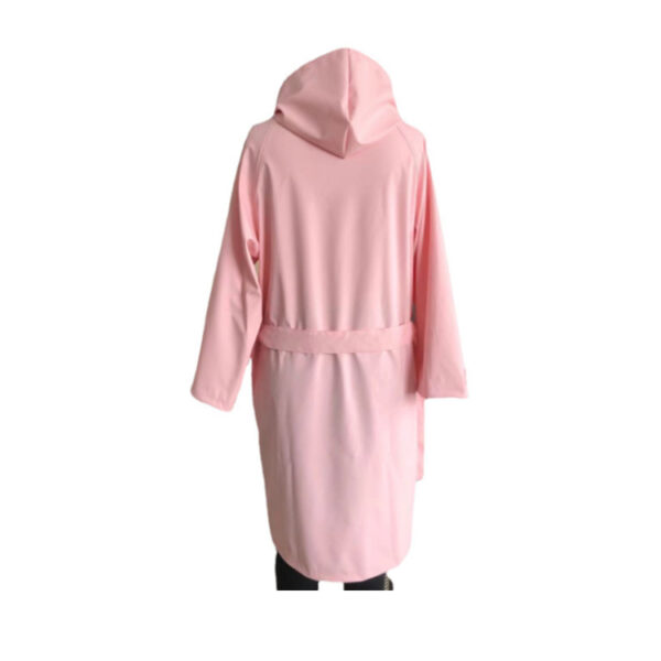 Womens fashionable hooded PU parka - Image 2