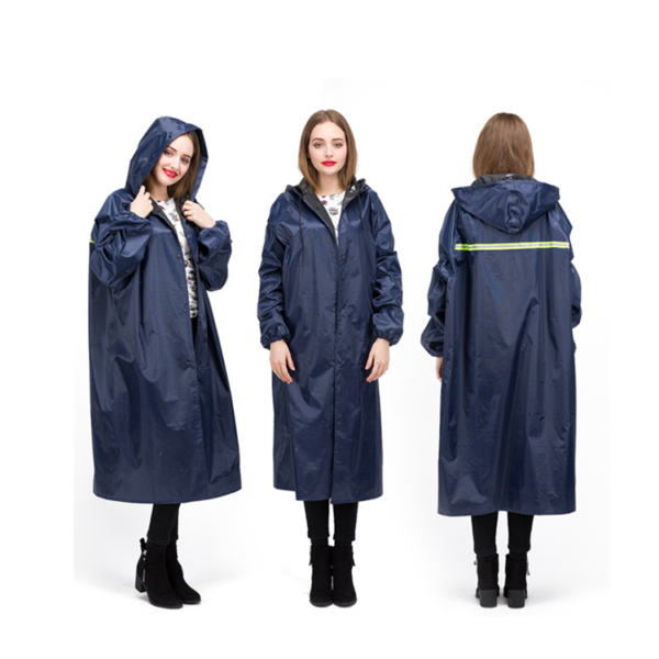 Adult long reflective raincoat