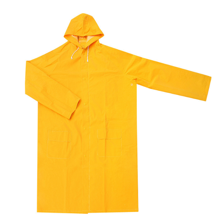 Adult yellow long PVC safety raincoat 