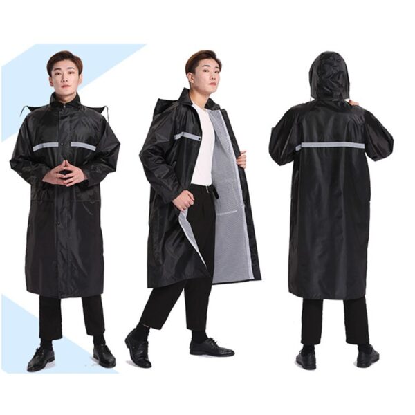 Adult long reflective raincoat - Image 2