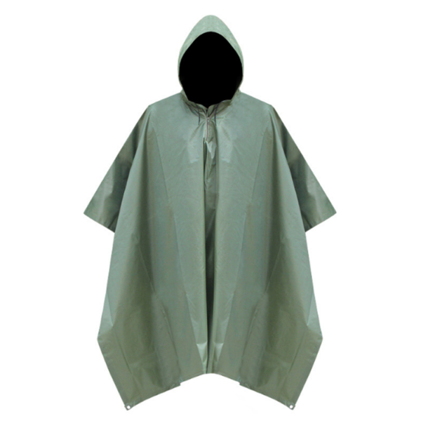 Military hooded men rain poncho - Image 5