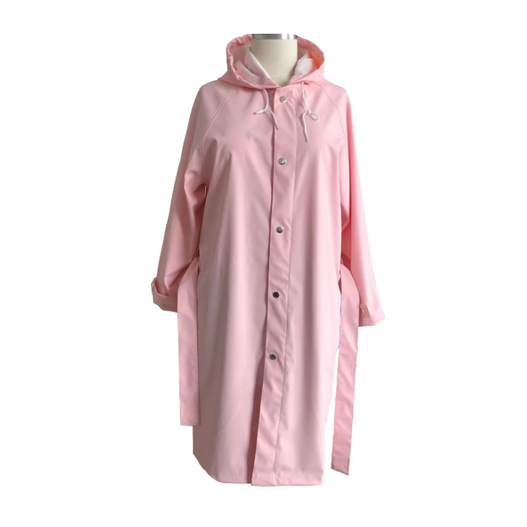 Womens fashionable hooded PU parka