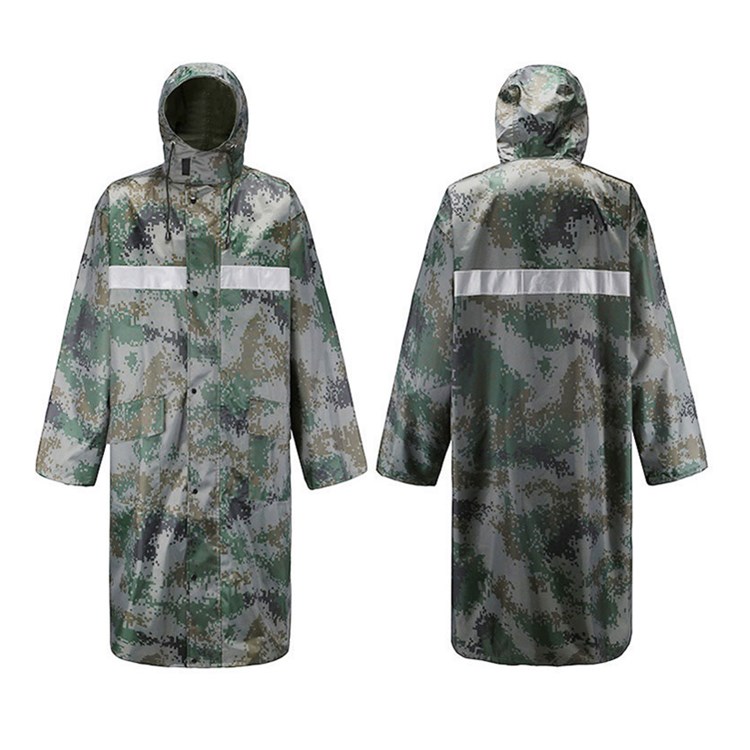 Adult long safety reflective raincoat