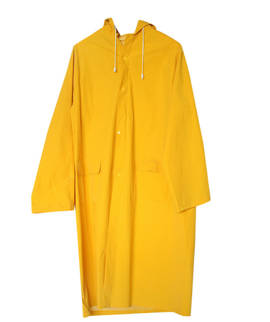 Adult yellow long PVC safety raincoat 