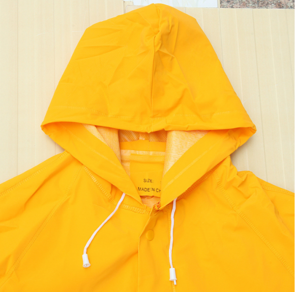 Adult yellow long PVC safety raincoat  - Image 8