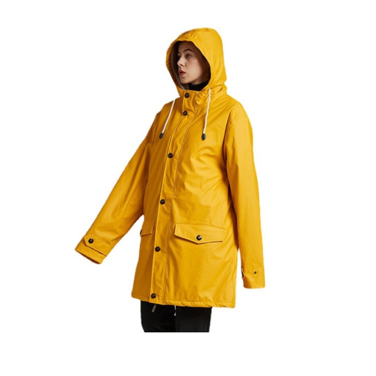 Yellow raincoat womens rain jacket with hood