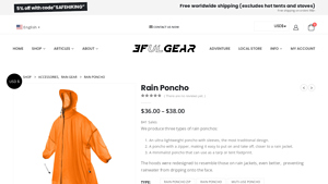 3F UL GEAR - Ultralight Rain Poncho