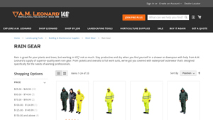 A.M. Leonard - Premium PVC-Coated Polyester 2-Piece Rainsuit