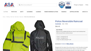 ASA Supplies - Police Reversible Raincoat with Hood