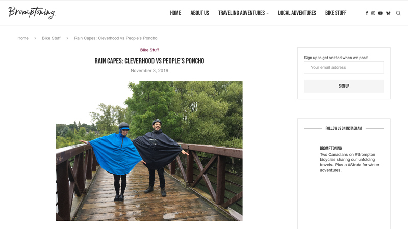 Rain Capes: Cleverhood vs People's Poncho - Bromptoning