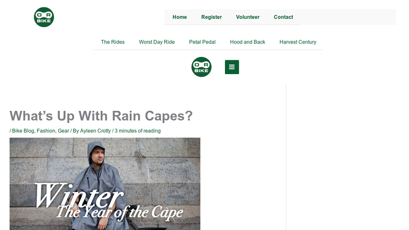 What's Up With Rain Capes? - Bicycle Events & Cycling Tips