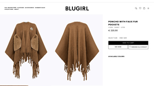 Blugirl - Poncho With Faux Fur Pockets