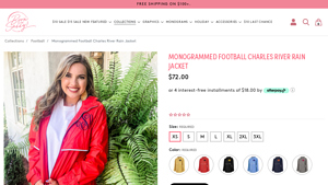 Born to Be Sassy - Monogrammed Football Rain Jacket