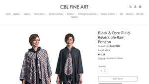 RainCaper - Black & Coco Plaid Reversible Rain Poncho