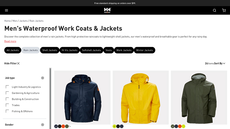 Men's Waterproof Work Coats & Jackets | HH Workwear US