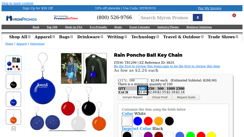 Rain Poncho Ball Key Chain Customized - Myron