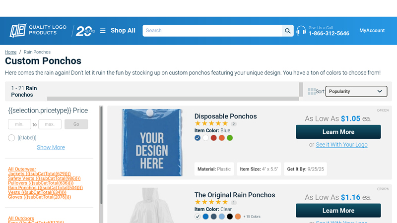 Custom Ponchos - Quality Logo Products