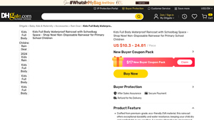 DHgate - Kids Full Body Waterproof Raincoat