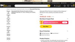 DHgate - Disposable PE Rain Ponchos for Adults and Kids