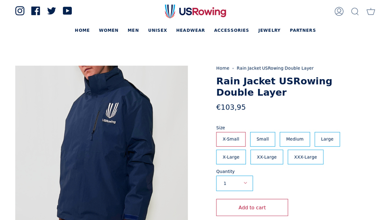 Rain Jacket USRowing Double Layer