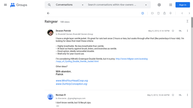 Raingear - Google Groups
