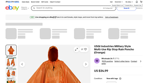 USGI Industries - Military Style Multi-Use Rip Stop Rain Poncho