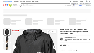 Rothco - Black Nylon SECURITY Guard Rain Jacket