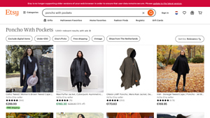 Etsy - Unique Ponchos with Pockets