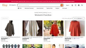 Etsy - Women's Hooded Ponchos