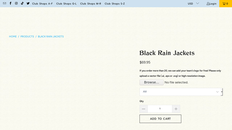 Black Rain Jackets - Icarus Football