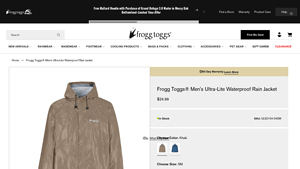 Frogg Toggs - Men's Ultra-Lite Waterproof Rain Jacket