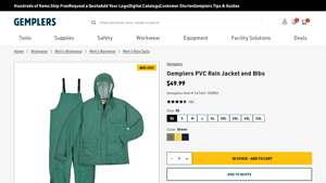 Gemplers - Rain Jacket and Bib Overalls