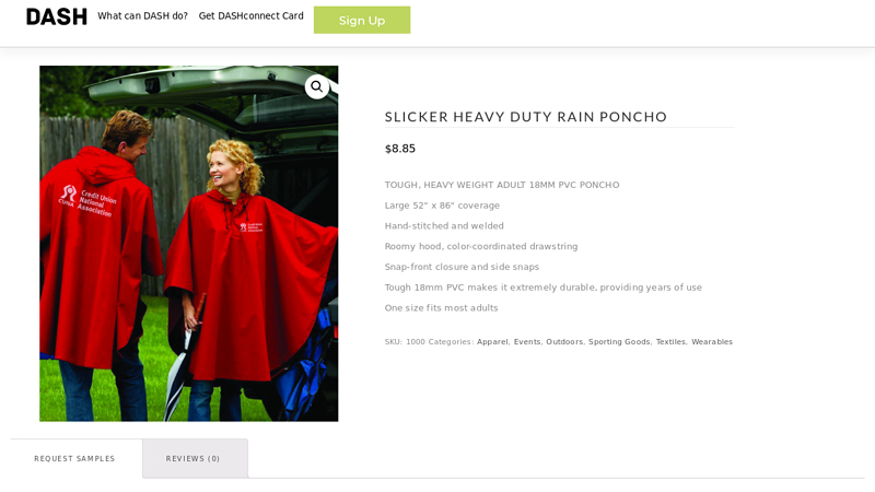 Slicker Heavy Duty Rain Poncho - Dash