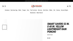 Smart Savers - 52 In. x 40 In. Yellow Lightweight Rain Poncho