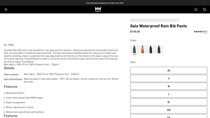 HH Workwear - Gale Rain Bib 70582