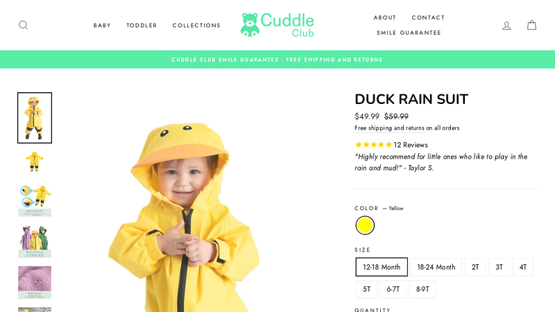Duck Rain Suit - Cuddle Club