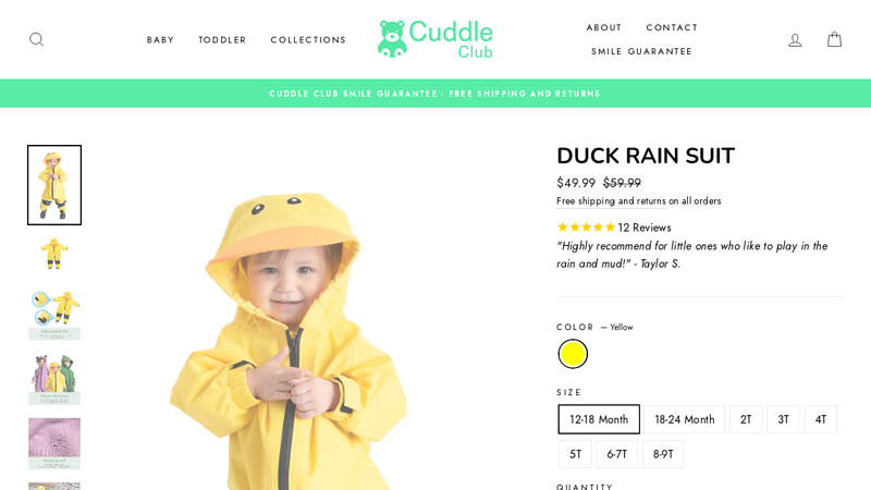 Duck Rain Suit - Cuddle Club