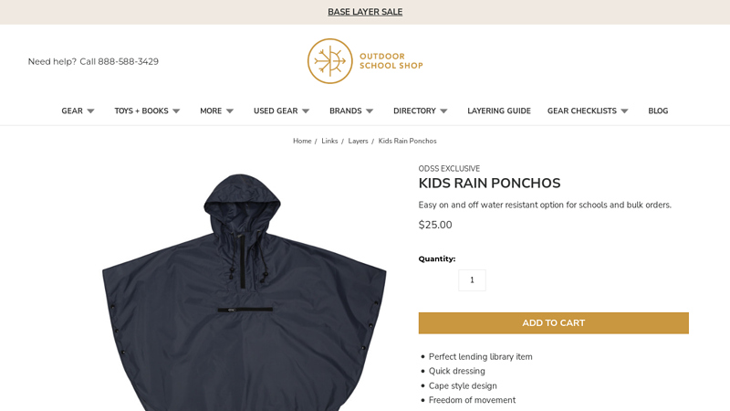 ODSS Exclusive Kids Rain Ponchos - Outdoor School Shop