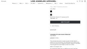 Los Angeles Apparel - RNF419 Hooded Nylon Rain Poncho