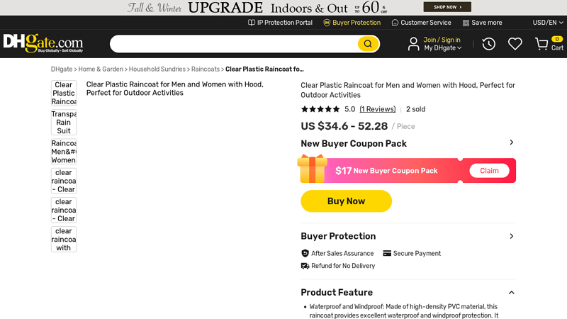 Clear Plastic Raincoat for Men and Women with Hood ... - DHgate