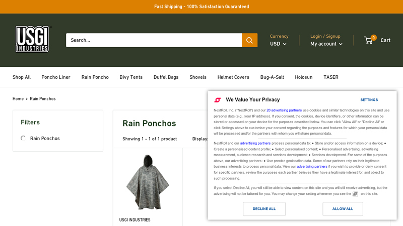 Rain Ponchos - USGI Industries