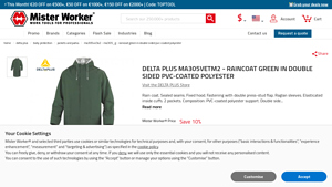 Delta Plus - MA305_G Raincoat